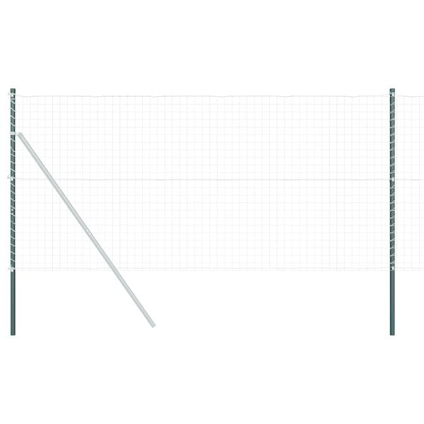 vidaXL Zaunpfosten 2 pcs Gr&uuml;n Pulverbeschichteter Stahl
