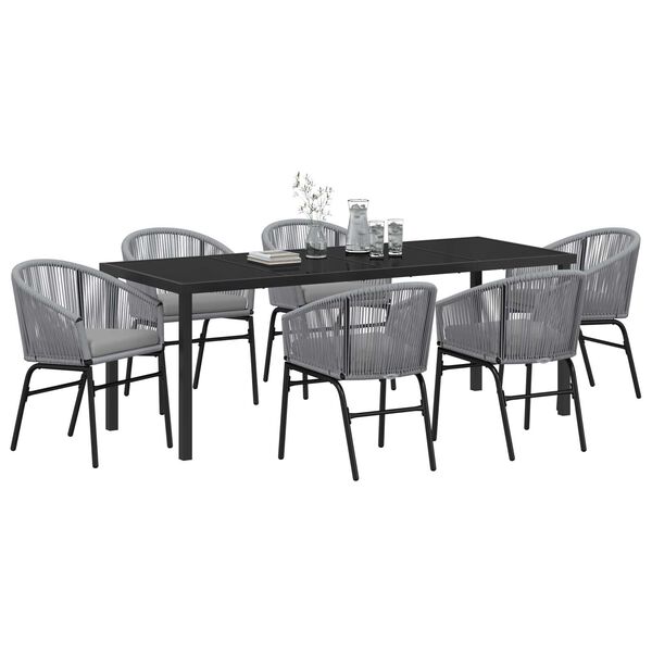 vidaXL Garten Essgruppe 7 pcs Anthrazit Pulverbeschichteter Stahl