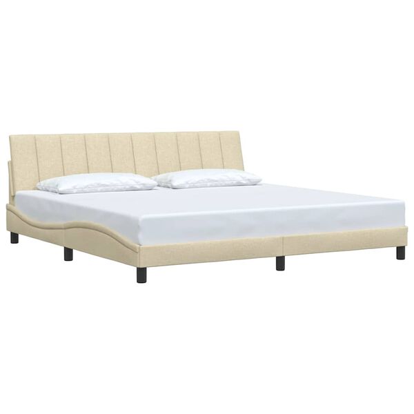 vidaXL Bettgestell ohne Matratze "Hanko" Creme 200x200 cm Stoff