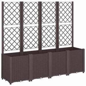 vidaXL Pflanzk&uuml;bel mit Rankgitter Braun 160x40x140 cm PP