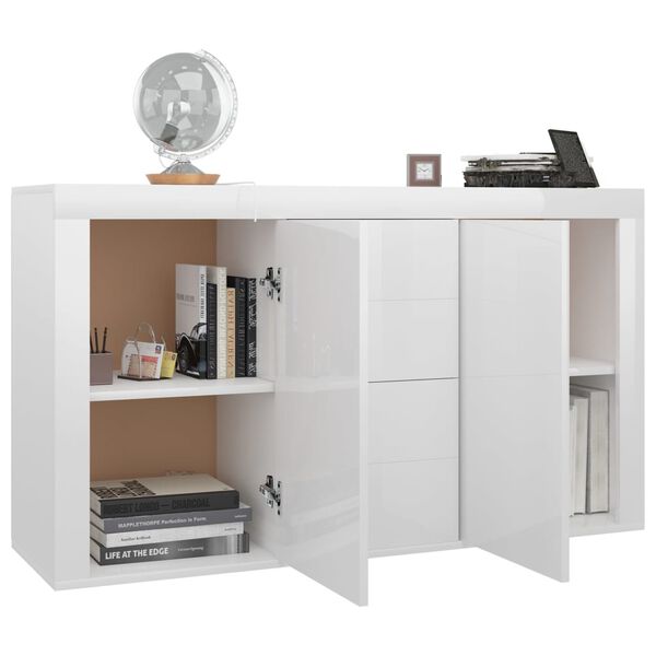vidaXL Sideboard Hochglanz-Wei&szlig; 120x36x69 cm Holzwerkstoff