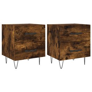 vidaXL Nachttische 2 Stk. R&auml;uchereiche 40x35x47,5 cm Holzwerkstoff