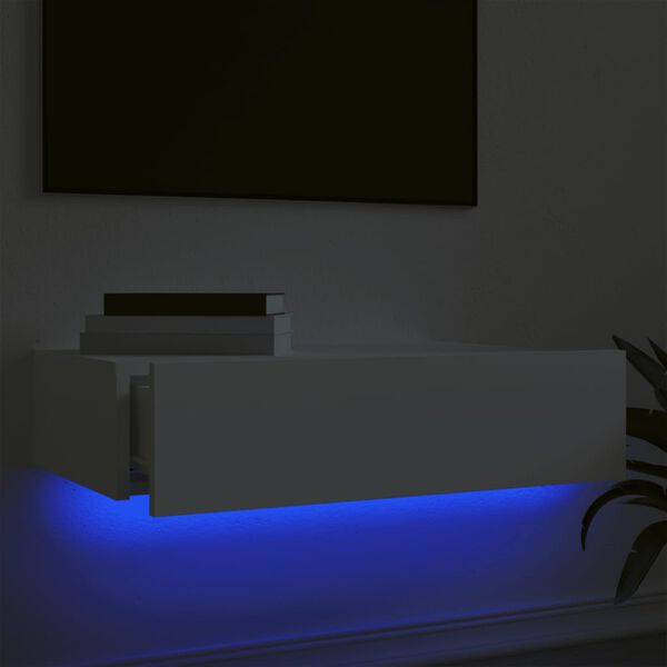 vidaXL TV-Schrank mit LED-Leuchten Wei&szlig; 60x35x15,5 cm