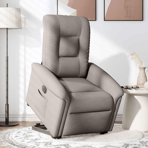 vidaXL Relaxsessel mit Aufstehhilfe Elektrisch Taupe Stoff