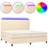 vidaXL Boxspringbett mit Matratze & LED Creme 200x200 cm Stoff