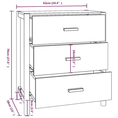 vidaXL Sideboard Schwarz 62x38x70 cm Holzwerkstoff