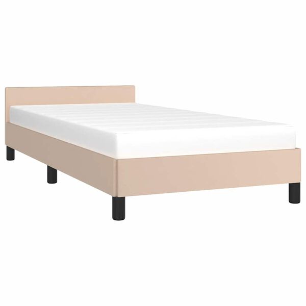 vidaXL Bettgestell mit Kopfteil ohne Matratze Cappuccino 80x200 cm