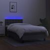 vidaXL Boxspringbett mit Matratze & LED Dunkelgrau 80x200 cm Stoff