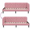vidaXL Eckbettgestell mit Kopfteil Rosa 90 x 190 cm Samt