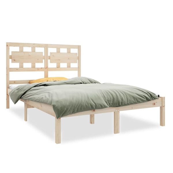 vidaXL Massivholzbett 135x190 cm