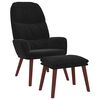 vidaXL Relaxsessel mit Hocker Schwarz Samt