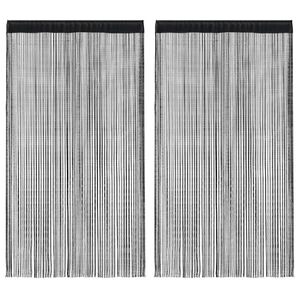 vidaXL Fadenvorh&auml;nge 2 Stk. 140 x 250 cm Schwarz