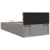 vidaXL Bett mit Bettkasten Hydraulisch LED Hellgrau Stoff 100x200 cm