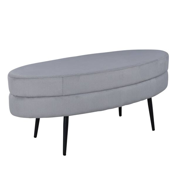Venture Home Ottomane Otto 100x40x41 cm Kord Schwarz und Grau