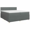 vidaXL Boxspringbett mit Matratze Dunkelgrau 200 x 200 cm Stoff