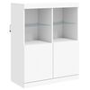 vidaXL Sideboard mit LED-Leuchten Wei&szlig; 81x37x100 cm