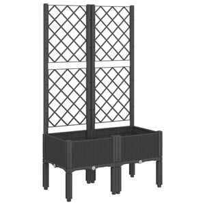 vidaXL Pflanzk&uuml;bel mit Rankgitter Schwarz 80x40x142 cm PP