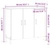 vidaXL Sideboard Sonoma-Eiche 90x34x80 cm Holzwerkstoff
