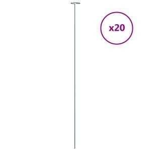 vidaXL Pflanzenst&uuml;tzen 20 Stk. Dunkelgr&uuml;n 91 cm Stahl