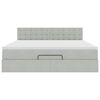 vidaXL Ottoman-Bett mit Matratze & LEDs Hellgrau 160x200 cm Samt