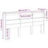 vidaXL LED-Kopfteil mit Ablagen Grau Sonoma 200x17x102 cm