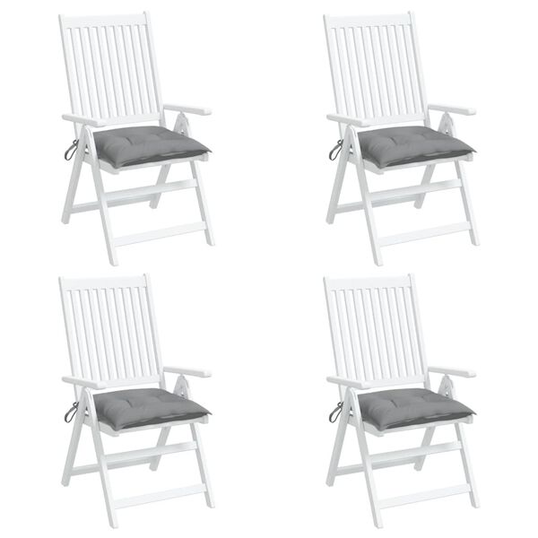vidaXL Stuhlkissen 4 Stk. Grau 40x40x7 cm Oxford-Gewebe