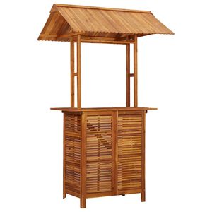vidaXL Outdoor-Bartisch mit Dach 113x106x217 cm Akazie Massivholz