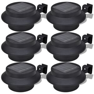 6x Au&szlig;enlampe Sonnenlichtset Zaunlicht Schwarz