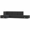 vidaXL 5-tlg. Garten-Lounge-Set mit Kissen Schwarz Poly Rattan