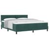 vidaXL Boxspringbett mit Matratze Dunkelgr&uuml;n 180 x 200 cm Samt
