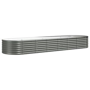 vidaXL Hochbeet Verzinkter Stahl 296x80x36 cm Grau