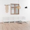 vidaXL 5-tlg. Garten-Lounge-Set Wei&szlig; Massivholz Kiefer