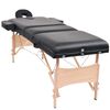 vidaXL Massageliege 3-Zonen mit Hocker Klappbar 10 cm Sitz Schwarz