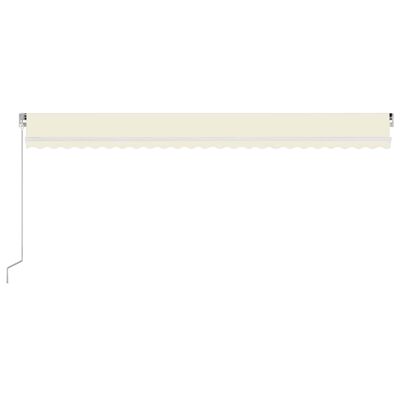 vidaXL Markise Manuell Einziehbar mit LED 600x300 cm Creme