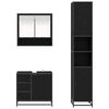 vidaXL Badezimmerm&ouml;bel-Set 3 pcs Schwarz Eichen-Optik Holzwerkstoff