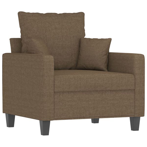 vidaXL Sessel mit Hocker Braun 60 cm Stoff