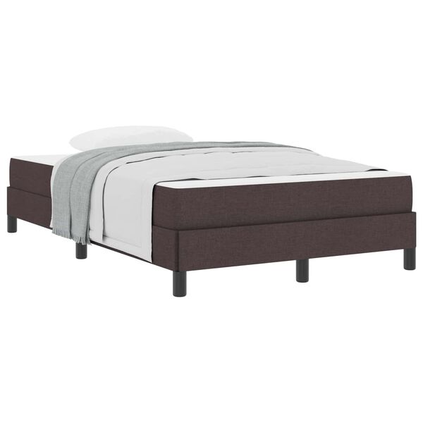 vidaXL Boxspringbett mit Matratze Dunkelbraun 120 x 200 cm Stoff