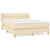 vidaXL Boxspringbett mit Matratze Creme 140x200 cm Stoff