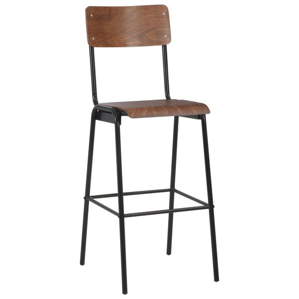 vidaXL Barhocker 6 Stk. Massives Sperrholz Stahl