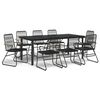 vidaXL 9-tlg. Garten-Essgruppe Schwarz PVC Rattan