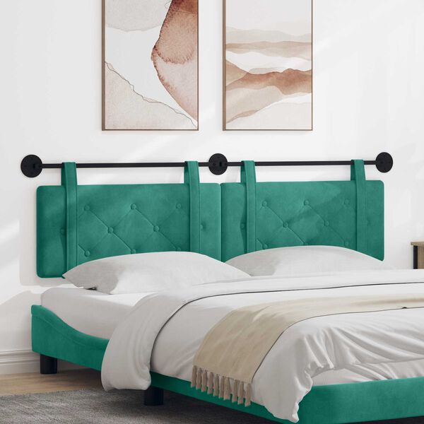 vidaXL H&auml;ngevorderseite Wandmontiert T&uuml;rkis 170 x 55 x 5 cm Samt