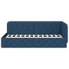 vidaXL Eckbettgestell mit Kopfteil Blau 90 x 190 cm Stoff