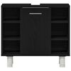 vidaXL Badezimmerm&ouml;bel-Set mit Regal 3 pcs Schwarz 30 x 30 x 179,5 cm