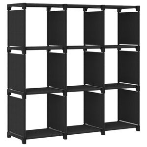 vidaXL W&uuml;rfelregal mit 9 F&auml;chern Schwarz 103x30x107,5 cm Stoff