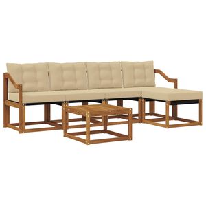vidaXL Outdoor-Sofagarnitur 6 stk. Natur und Beige