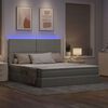 vidaXL Bett mit Stauraum und LED Hellgrau 160 x 200 cm Polyester
