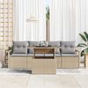 vidaXL Garten-Sofa-Set mit Speicher 5 pcs Beige Poly Rattan