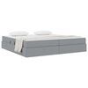 vidaXL Aufbewahrungsbett mit Matratze Hellgrau 200 x 200 cm Polyester
