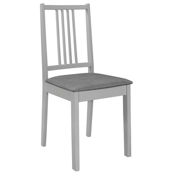 vidaXL Esszimmerst&uuml;hle mit Polstern 6 Stk. Grau Massivholz