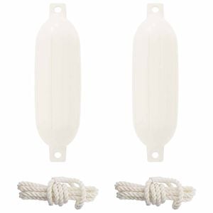 vidaXL Bootsfender 2 Stk. &Oslash; 14 x 50 cm Wei&szlig; PVC